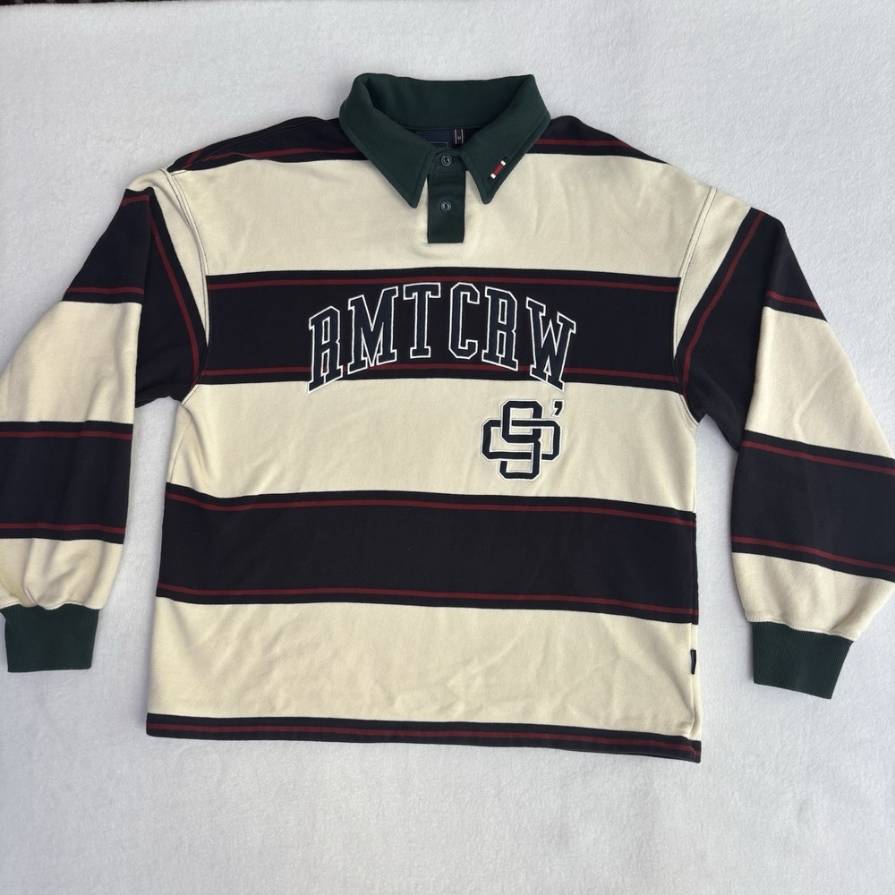 Romantic Crown RMTCRW Rugby Polo‎ Shirt Size M Contrast Collar Retro Style RARE
